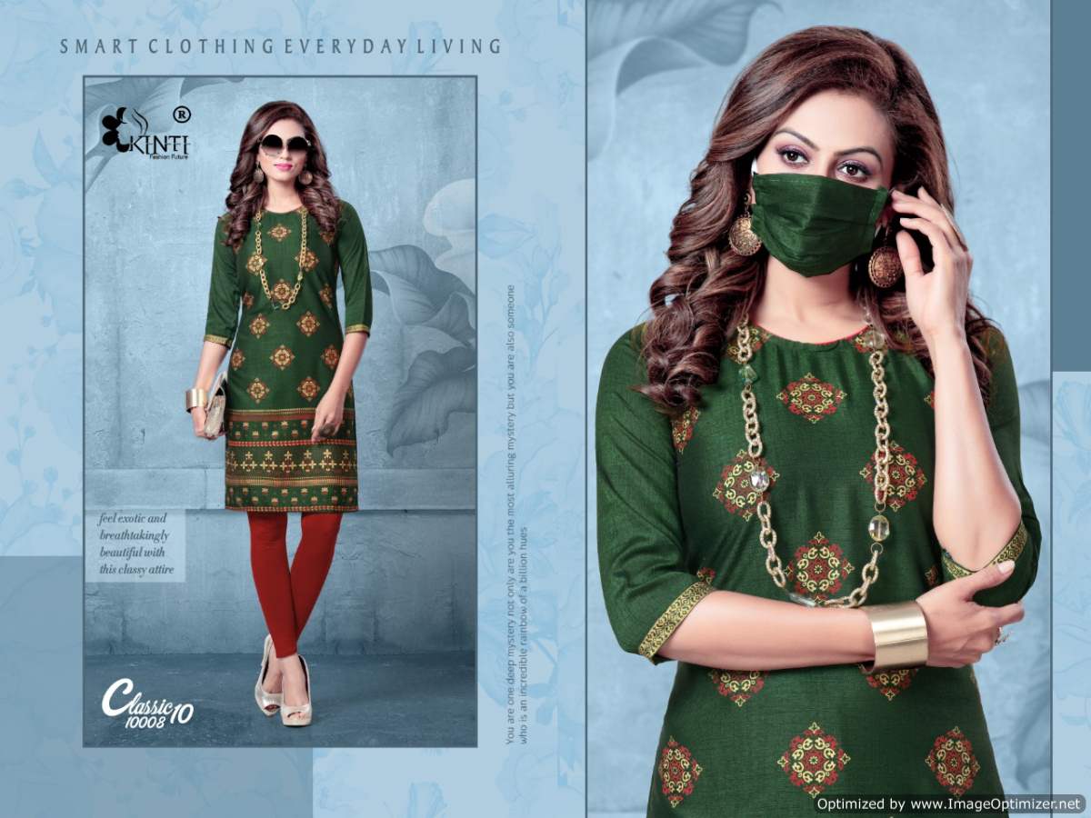 Kinti Calssic 10 Rayon Printed Designer Party Wear Kurti Collection